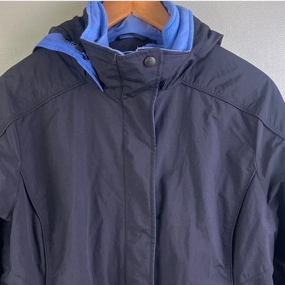 LL Bean Blue Full Zip Removable Sherpa Lining All Weather Hood Jacket Large Men - Picture 2 of 12